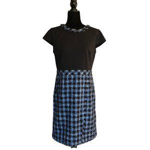 Karl Lagerfeld Dress, Black top Blue Boucle Bottom BNWT